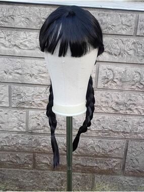 Black Braided Synthetic Wednesday Addams Adult Wig